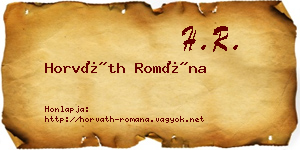 Horváth Romána névjegykártya